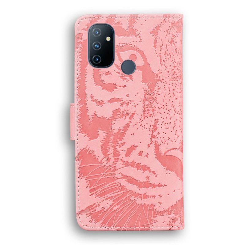 Folio-fodral För OnePlus Nord N100 Tiger Face Print