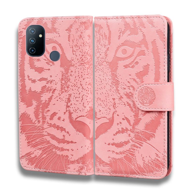 Folio-fodral För OnePlus Nord N100 Tiger Face Print