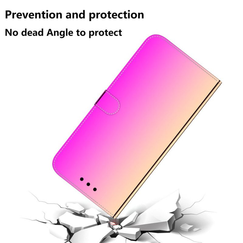 Folio-fodral För Oppo A74 4G Konstläderspegel