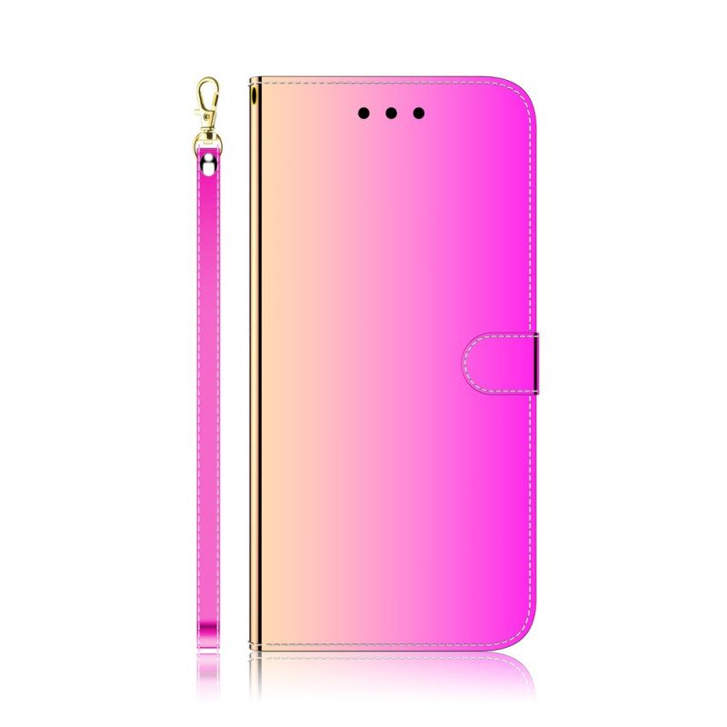 Folio-fodral För Oppo A74 4G Konstläderspegel