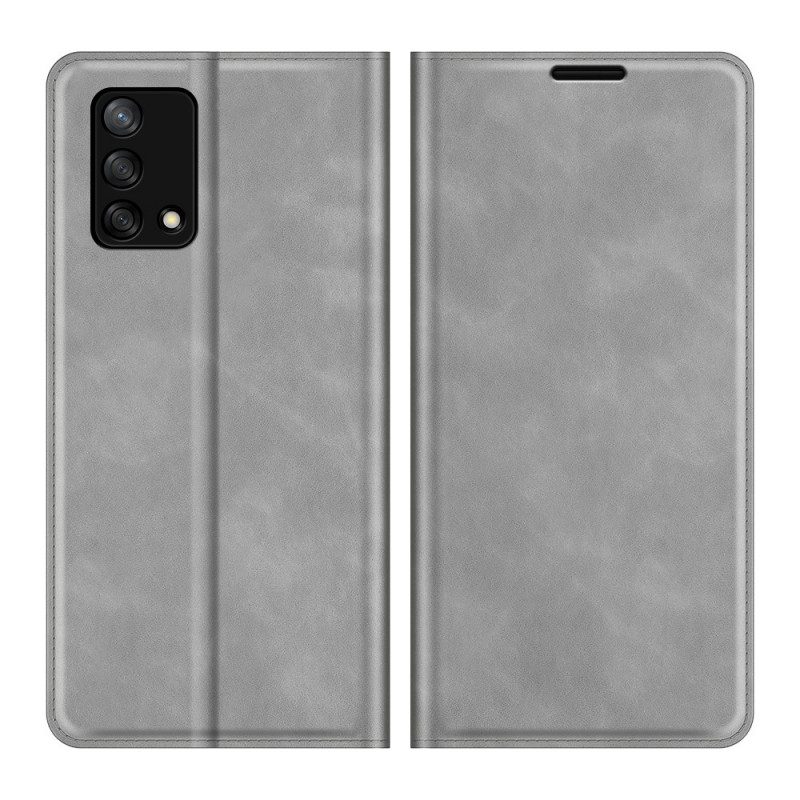 Folio-fodral För Oppo A74 4G Läderfodral Skin-touch