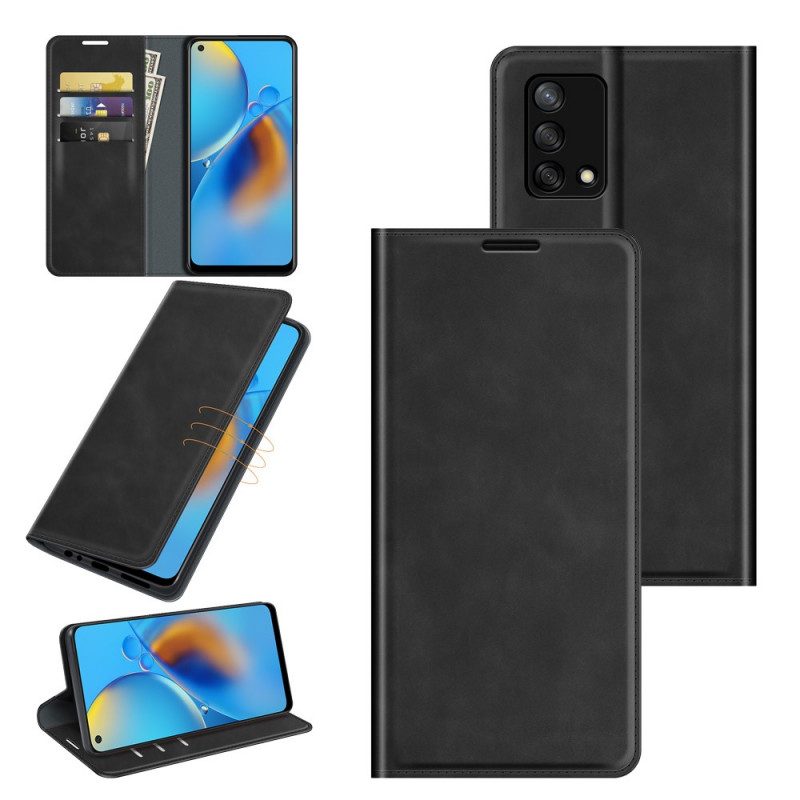 Folio-fodral För Oppo A74 4G Läderfodral Skin-touch