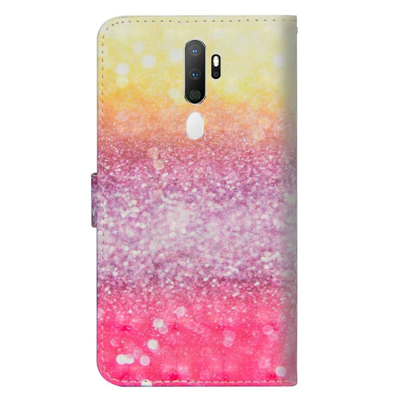 Folio-fodral För Oppo A9 2020 / A5 2020 Magenta Glitter Gradient