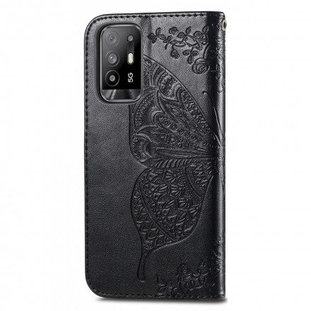 Folio-fodral För Oppo A94 5G Halva Fjärilar