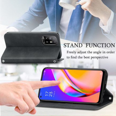 Folio-fodral För Oppo A94 5G Läderfodral Skin-touch