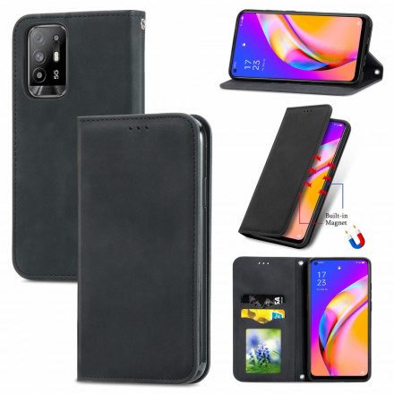 Folio-fodral För Oppo A94 5G Läderfodral Skin-touch