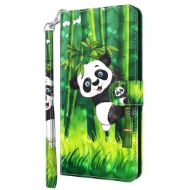 Folio-fodral För Oppo A94 5G Panda Med Snodd