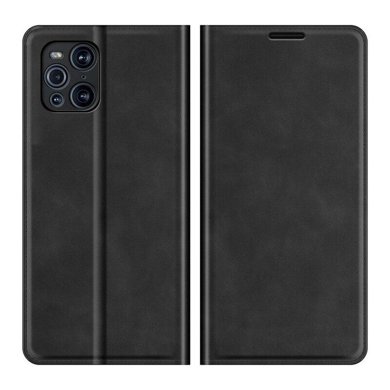 Folio-fodral För Oppo Find X3 / X3 Pro Läderfodral Mjukt Lädereffekt