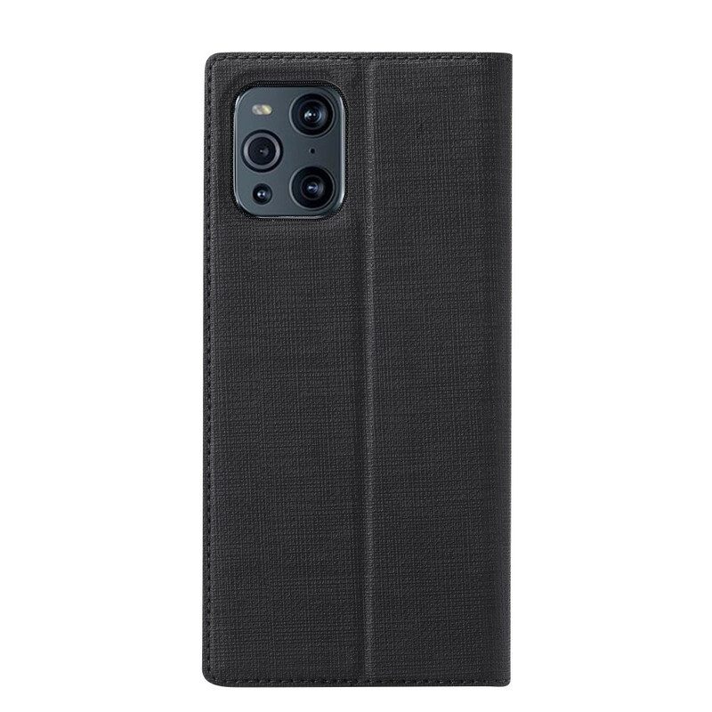 Folio-fodral För Oppo Find X3 / X3 Pro Läderfodral Vili Dmx Texturerad