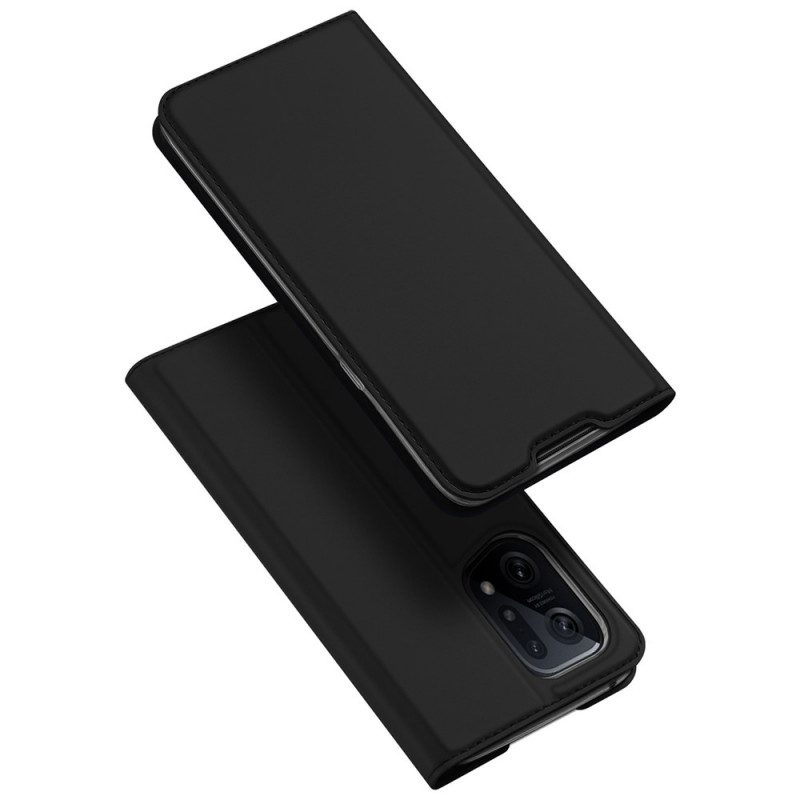 Folio-fodral För Oppo Find X5 Läderfodral Dux Ducis Pro Skin