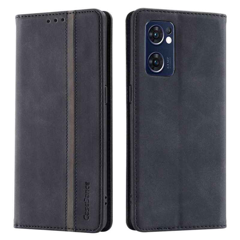 Folio-fodral För Oppo Find X5 Lite Läderfodral Faux Leather Casedance