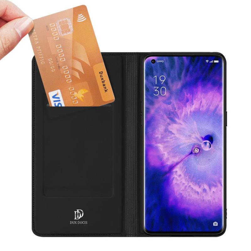 Folio-fodral För Oppo Find X5 Pro Läderfodral Dux Ducis Pro Series Skin