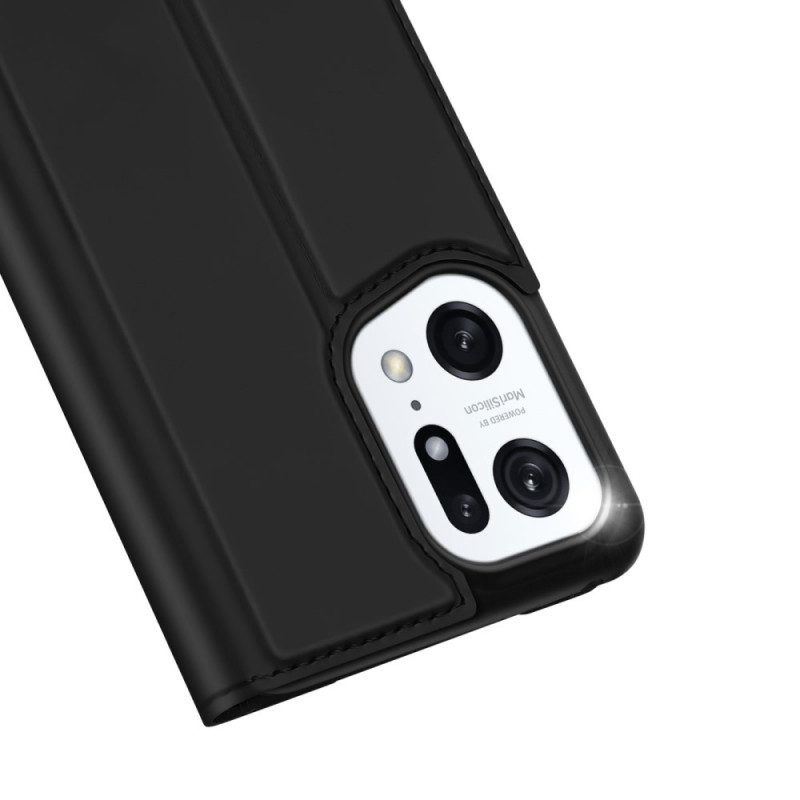 Folio-fodral För Oppo Find X5 Pro Läderfodral Dux Ducis Pro Series Skin