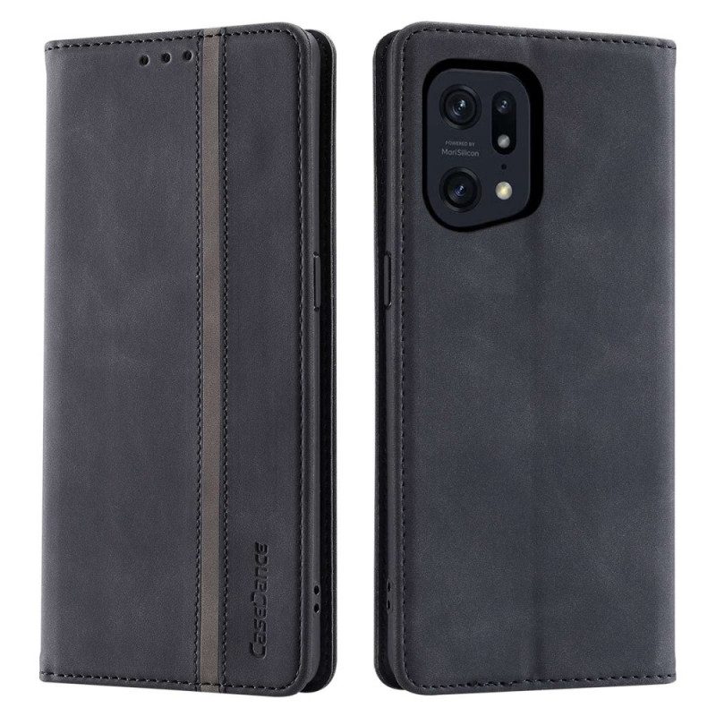 Folio-fodral För Oppo Find X5 Pro Läderfodral Faux Leather Casedance