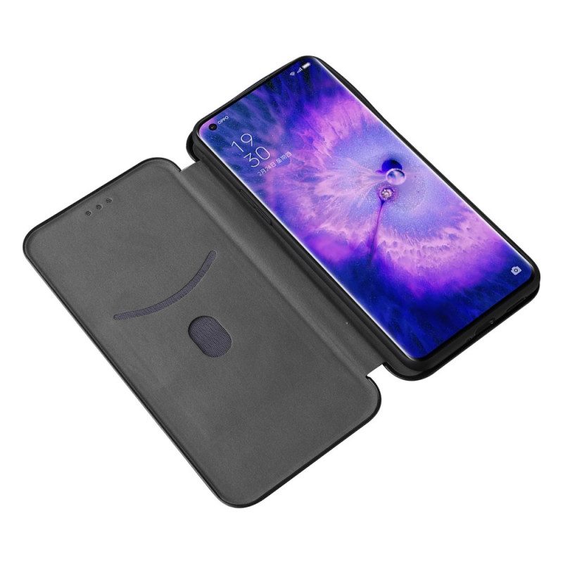 Folio-fodral För Oppo Find X5 Pro Läderfodral Kolfiberstruktur