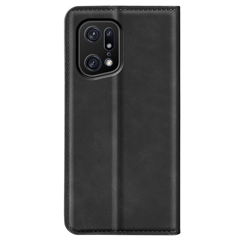 Folio-fodral För Oppo Find X5 Pro Läderfodral Skin-touch