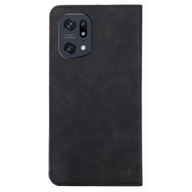 Folio-fodral För Oppo Find X5 Pro Läderfodral Skin-touch