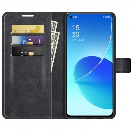 Folio-fodral För Oppo Reno 6 5G Extrem Slim Lädereffekt