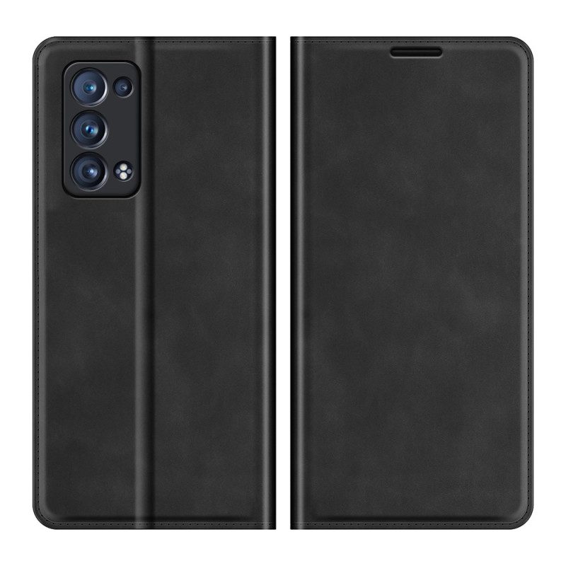 Folio-fodral För Oppo Reno 6 Pro 5G Läderfodral Skin-touch Mjukhet