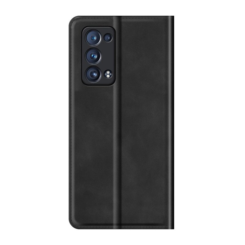 Folio-fodral För Oppo Reno 6 Pro 5G Läderfodral Skin-touch Mjukhet