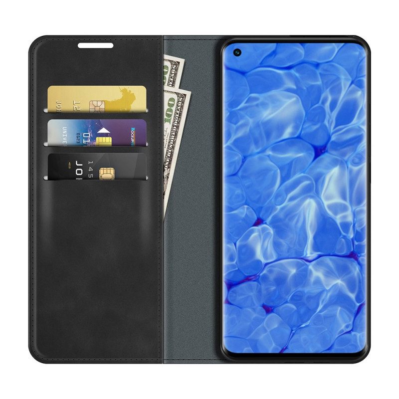 Folio-fodral För Oppo Reno 6 Pro 5G Läderfodral Skin-touch Mjukhet