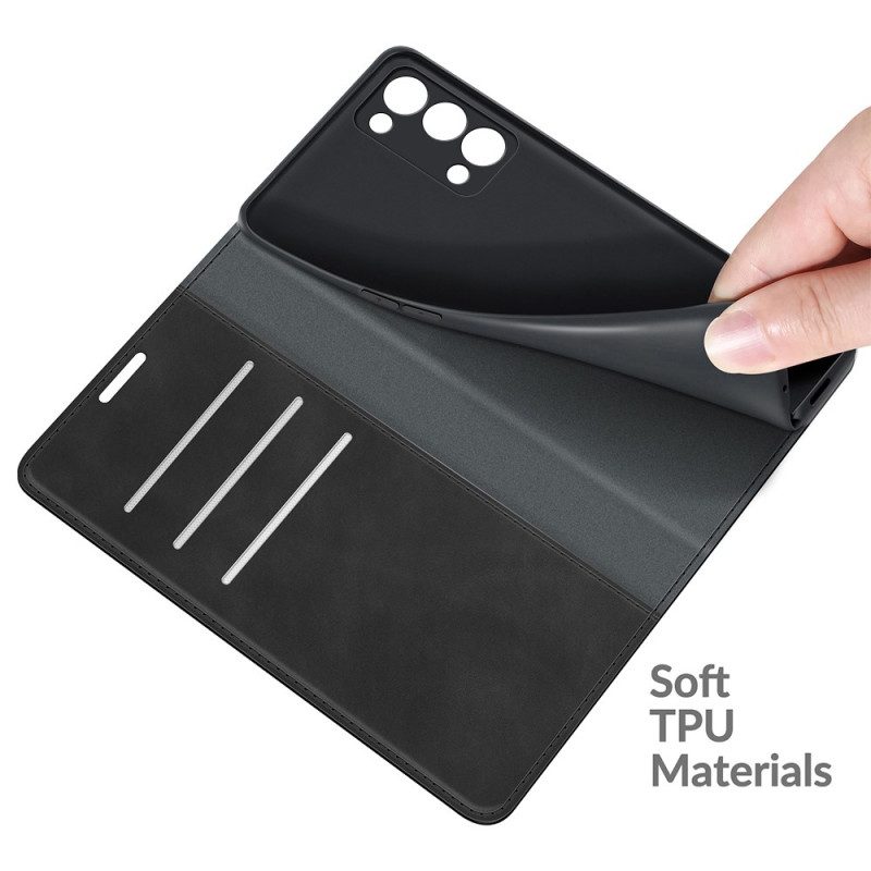 Folio-fodral För Oppo Reno 6 Pro 5G Läderfodral Skin-touch Mjukhet