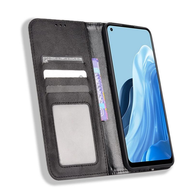 Folio-fodral För Oppo Reno 7 Läderfodral Utformad Läderstil