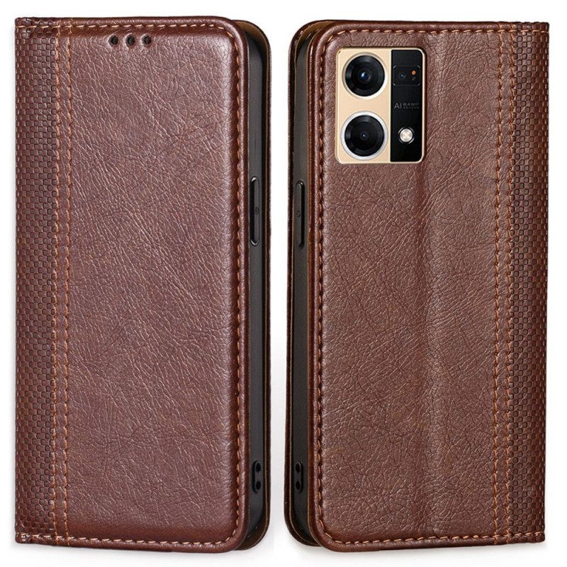 Folio-fodral För Oppo Reno 7 Läderfodral Vintage Konstläder