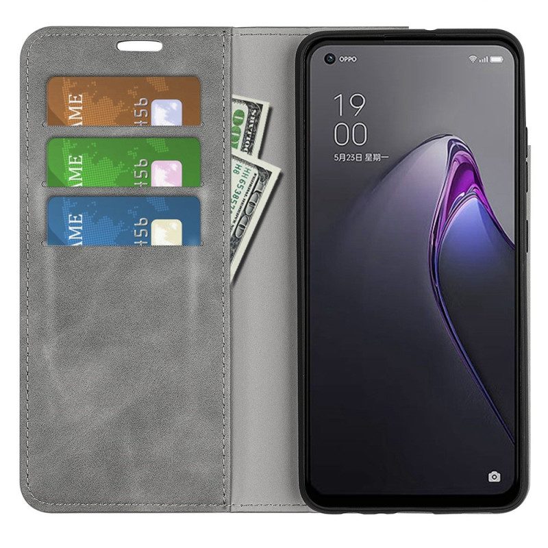 Folio-fodral För Oppo Reno 8 Läderfodral Klassisk Design