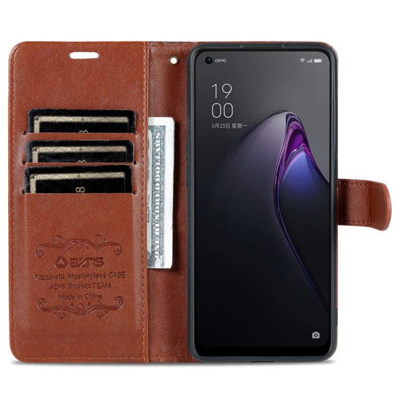 Folio-fodral För Oppo Reno 8 Pro Azns Konstläder