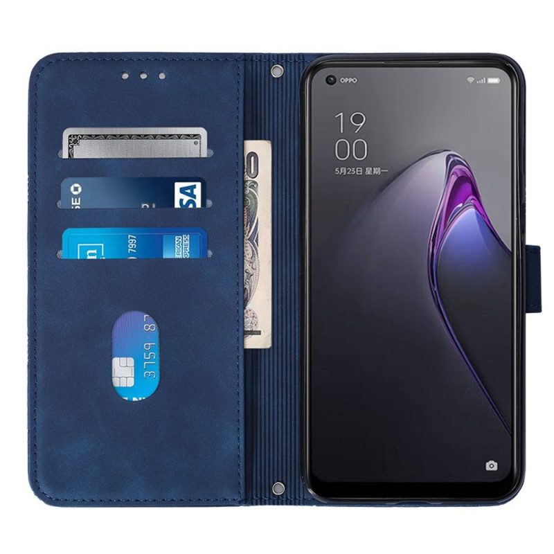 Folio-fodral För Oppo Reno 8 Pro Trianglar Med Axelrem