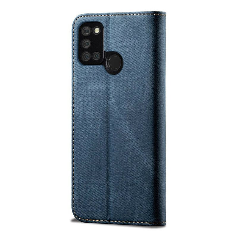 Folio-fodral För Realme 7i Läderfodral Denimtyg