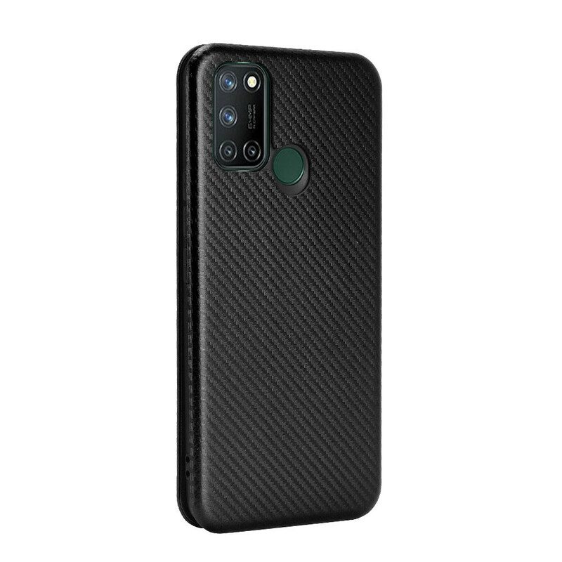 Folio-fodral För Realme 7i Läderfodral Silicon Carbon