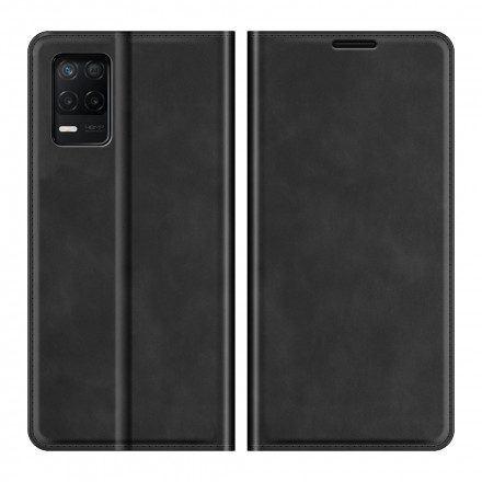 Folio-fodral För Realme 8 5G Läderfodral Skin-touch