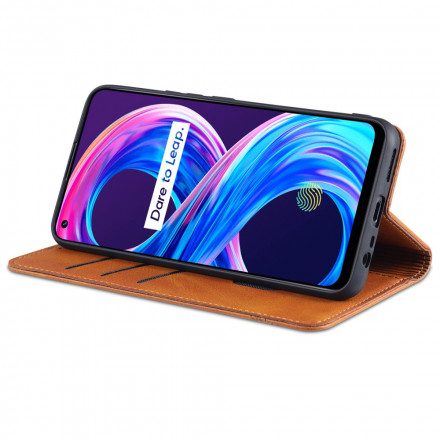 Folio-fodral För Realme 8 / 8 Pro Läderfodral Azns Läderstil