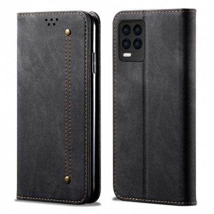 Folio-fodral För Realme 8 / 8 Pro Läderfodral Denimtyg