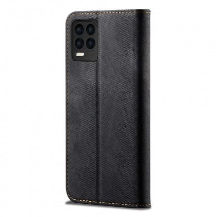 Folio-fodral För Realme 8 / 8 Pro Läderfodral Denimtyg