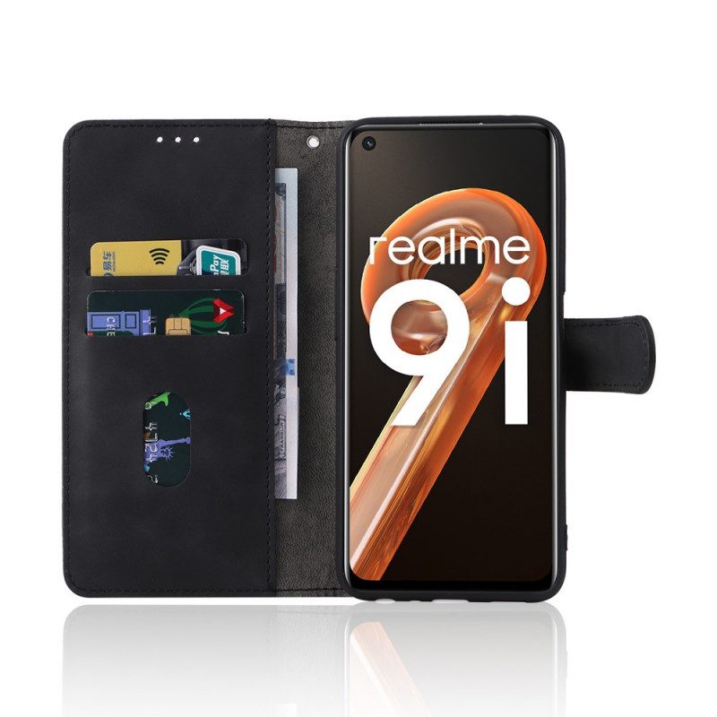 Folio-fodral För Realme 9i Soft Skin Lanyard