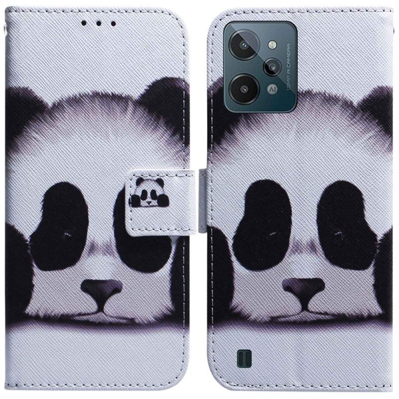 Folio-fodral För Realme C31 Snygg Panda