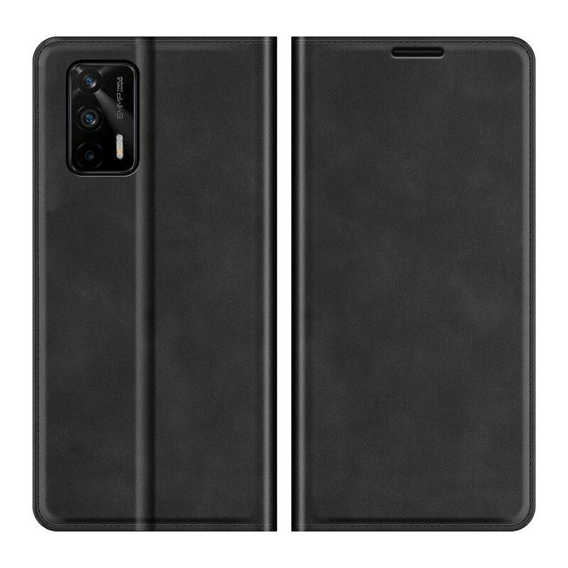 Folio-fodral För Realme GT 5G Läderfodral Stil Lädersömmar