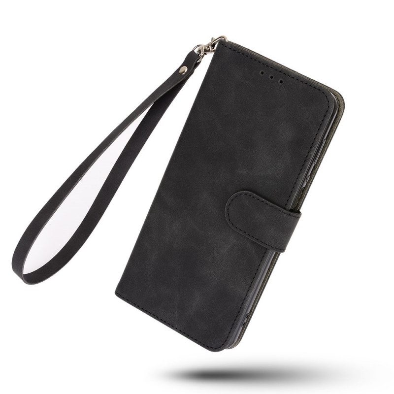 Folio-fodral För Realme GT2 Pro Med Kedjar Skin-touch-rem