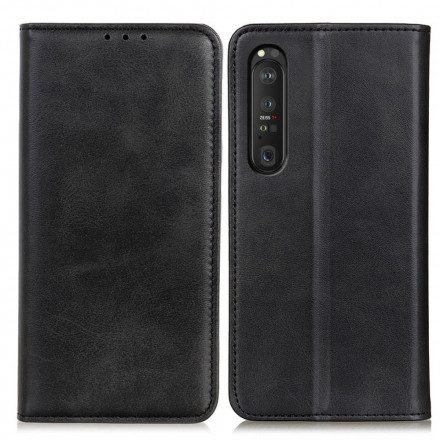 Folio-fodral För Sony Xperia 1 III Läderfodral Elegance Split Läder