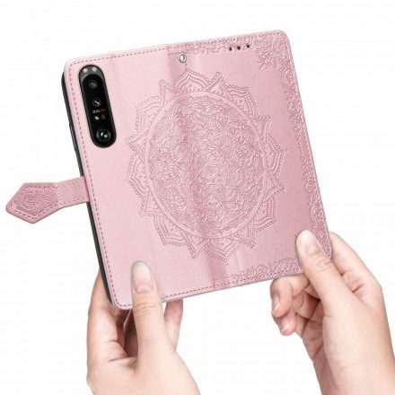 Folio-fodral För Sony Xperia 1 III Medelålders Mandala