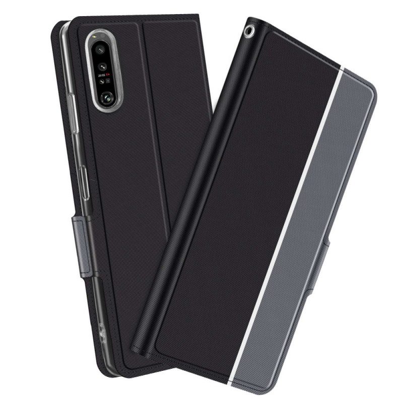 Folio-fodral För Sony Xperia 1 IV Läderfodral Bicolor Baiyu