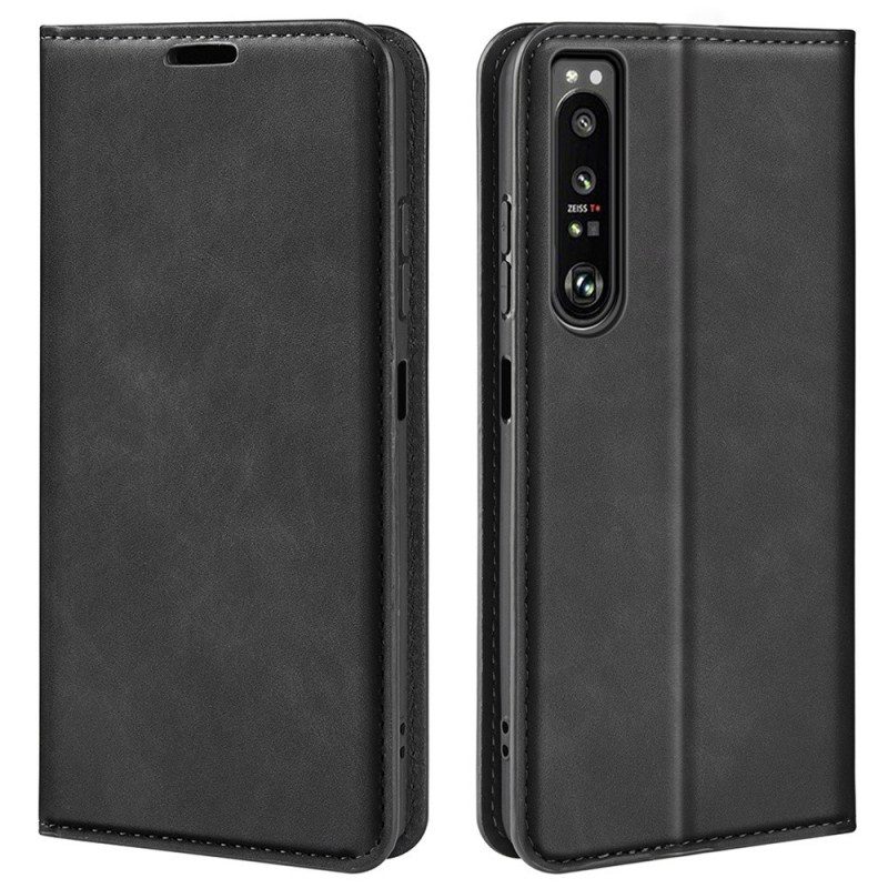 Folio-fodral För Sony Xperia 1 IV Läderfodral Mjukhet