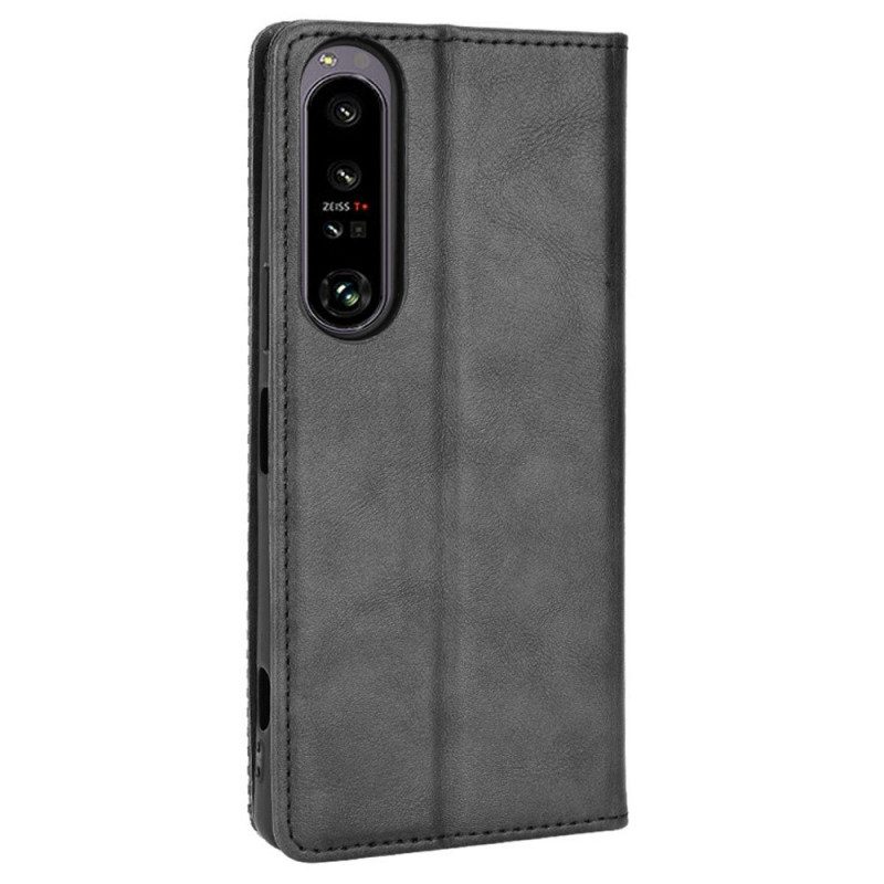 Folio-fodral För Sony Xperia 1 IV Läderfodral Stiliserad