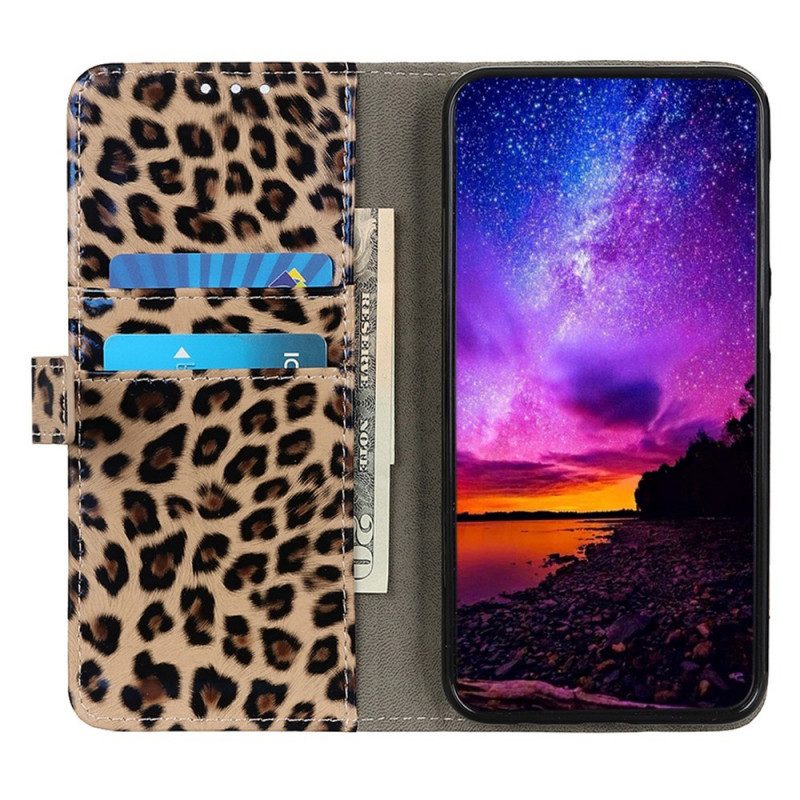 Folio-fodral För Sony Xperia 1 IV Leopardhudeffekt