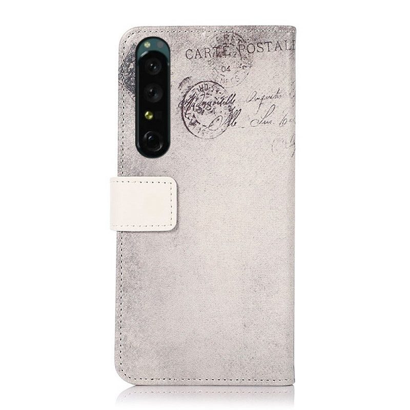 Folio-fodral För Sony Xperia 1 IV Resande Kat