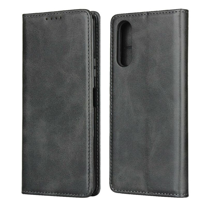 Folio-fodral För Sony Xperia 10 II Läderfodral Elegance Split Läder