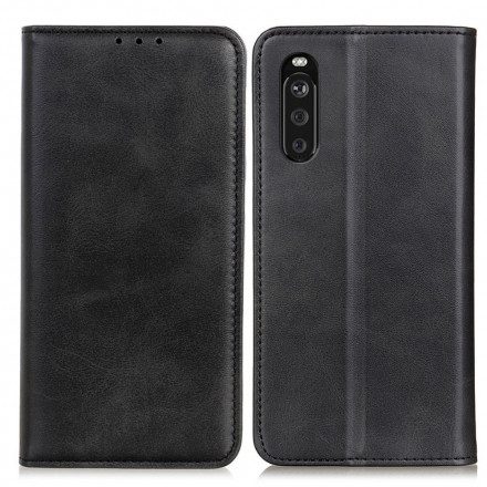 Folio-fodral För Sony Xperia 10 III Läderfodral Elegance Split Läder